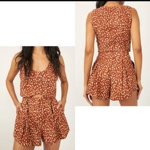 Free People Bennet Shorts Crop Top Set